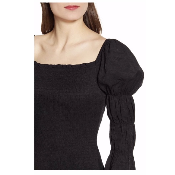 J.O.A Smock Puffed Bodycon Mini Dress - Picture 12 of 14